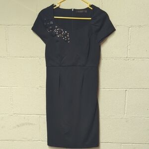 The Limited Black Midi Dress with Beaded Accent